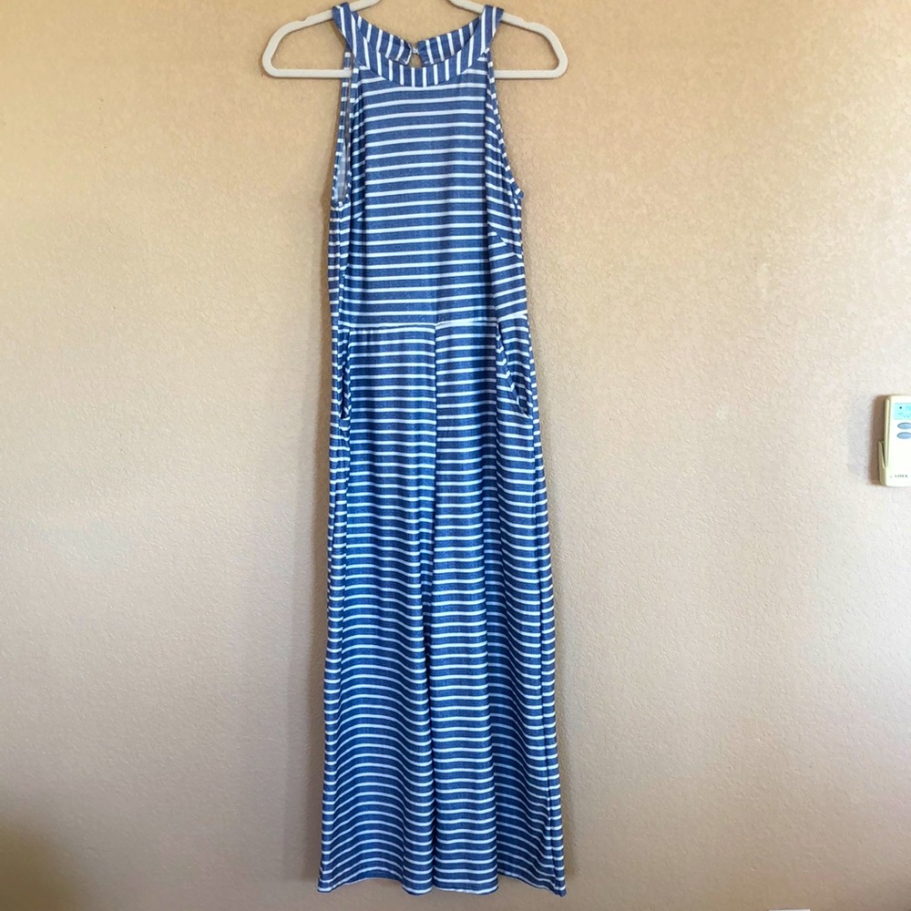 Jumpsuit blue and white striped